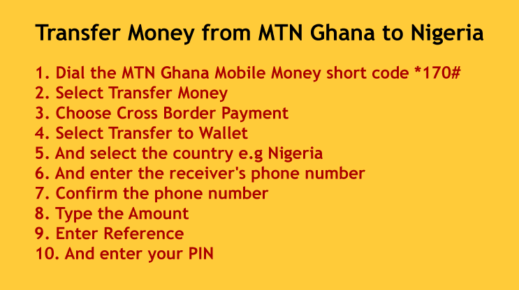 Transfer Money from MTN Ghana to Nigeria